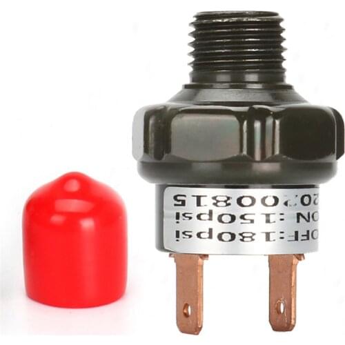 NPT 1/4 1/4" 12V 24V Pressure Switch Valve 150-180PSI Air Horns Train Horns Air Suspension Compressors 150psi 180psi