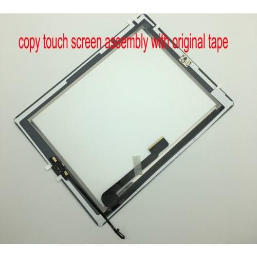 Front Glass For Ipad 4 A1458 A1459 A1460 Touch Screen Digitizer + Home Button + Original Adhesive Tape