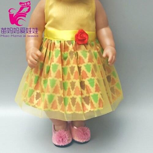 Fits Baby Doll Dress for 18 Inch Girl Doll Yellow Dress Christmast Gift Dress for Baby Doll Dress
