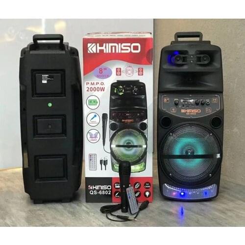 Portable Trolley Bluetooth Speaker 8 Inch Big Speaker RGB Light Home Theater Music Speaker Unlimited Subwoofer TF Card FM Radio