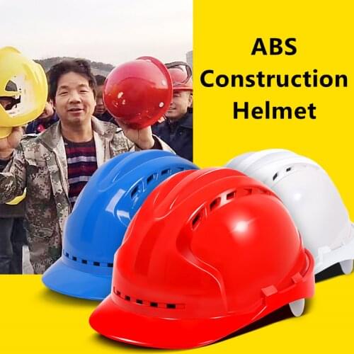 Construction Safety Helmet Hard Hat ABS Thicken Anti Strong Rolling Adjustable 8-Point Suspension Industrial Climbing