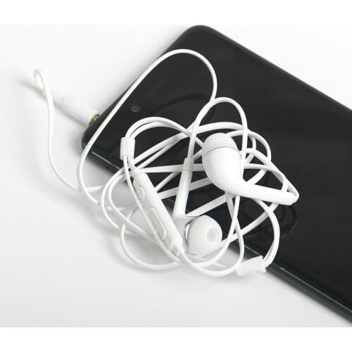 White/Black 3.5mm Jack Wired Earphones with Mic Super Bass Headset Hands-free Sports Headphone for Samsung Galaxy J5 S6 Xiaomi