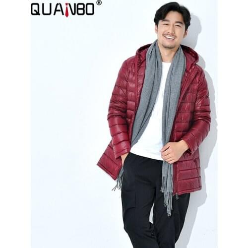 QUANBO Men's Down Jackets With A Hood