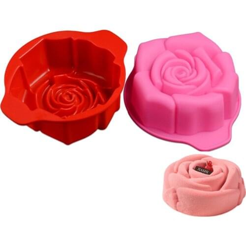 Rose 3D Silicone Cake Mold Mousse Dessert Pastry Chocolate Non-Stick Kitchen Baking Mould Decoration Tools Random Color