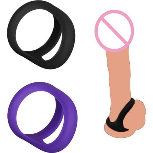 Silicone Male Penis Ring Delay Ejaculation Penis Enlargement Sex Toys for Men Cock Ring Chastity Cage Device for Audlt Couples