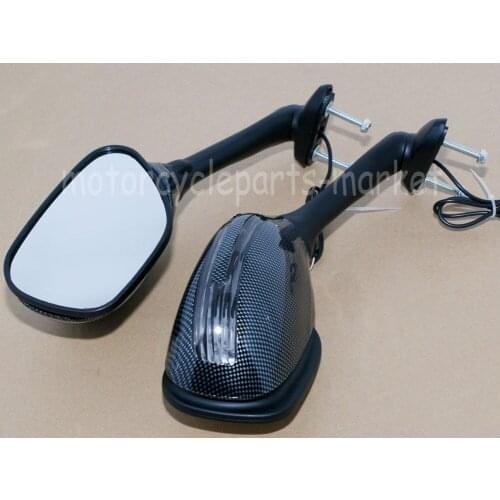 Carbon Fiber LED Turn Signal Integrated Sports Racing Rear Side Mirrors For Suzuki GSXR1000 2005-2015 GSXR600 750 2006-2015