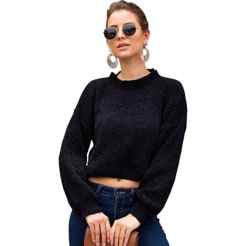Adogirl O-Neck Solid Women Sweater Korean Style Fashion Loose Knitted Autumn Winter Long Sleeve Basic Clothing Casual Pullovers