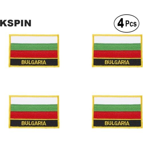 Bulgaria Rectangular Shape Flag Iron on Saw on Patches Embroidered Flag Patches National Flag Patches for Clothing DIY