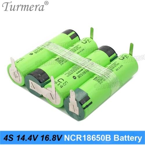 Turmera 3S 10.8V 4S 14.4V 5S 18V 18650 3400mAh Battery NCR18650B 3400mAh 6800mAh for 12V 16.8V 21V Screwdriver Battery Customize