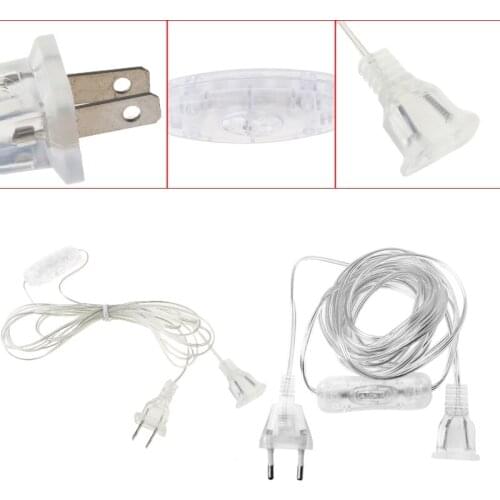 100W EU US Plug Male To Female AC Power Supply Extension Cable With Switch 3.5m X7JC