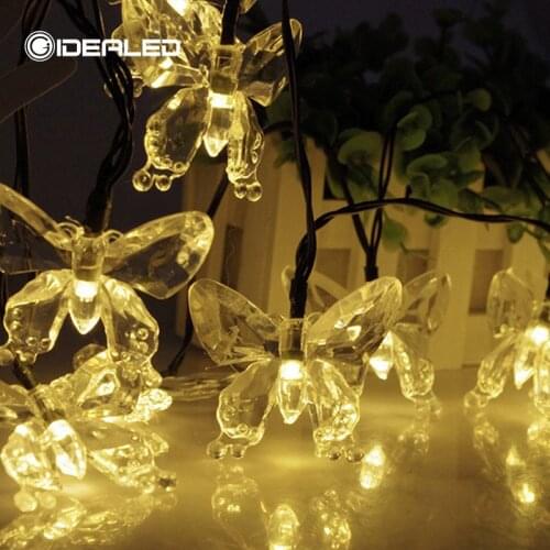 Butterfly solar outdoor string Lights LED String Lights 4.5M 20Bulbs For Garden Home Party Wedding Holiday