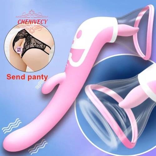 Chenive Sucking Vibrator Blowjob Tongue Vibrating Nipple Sucker Adult Oral Licking Clitoris Vagina Stimulator Sex Toys for Women