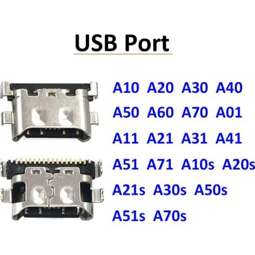 2Pcs Type-C USB Charger Jack Connector Charging Port For Samsung A20 A30 A50 A70 A51 A71 A21s A01 A30s A50s A20s A11 A21 A31 A52