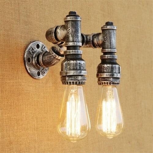 Iron Loft Style Industrial Vintage LED Wall Light Fixtures Water Pipe Edison Wall Sconce E27 Retro Wall Lamp Home Lighting