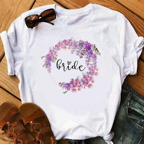 Wedding T-shirt Womens High quality printing T-shirt Short sleeve Clothes XNTX015