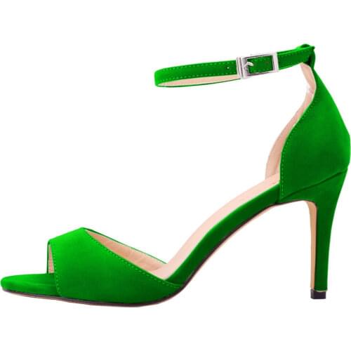 Casual Simple Fine Heels Female Gladiator Sandals Summer Ankle Buckle Lady OL Office Shoes Open Toe Vintage Wedding Women Pumps