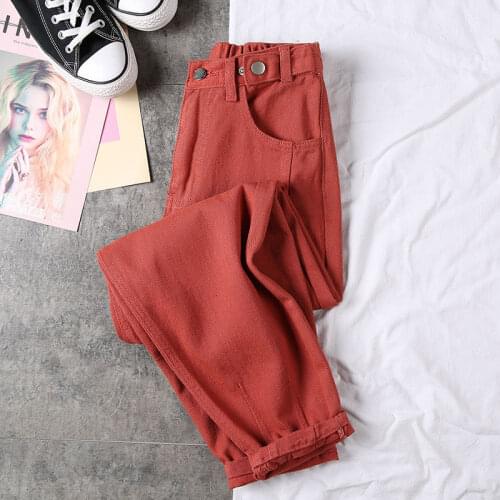 SOUGEN Women Pants Casual Harem Jeans Loose Denim Trousers 2020 Autumn fashion Woman Jeans Straight Female Pants Korean Style