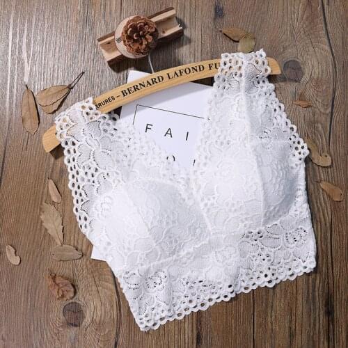Women Flower Bra Vest Crop Top Sexy Lace Floral Cami Bralette Crochet Tank Top