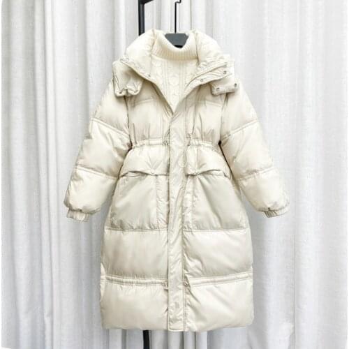 2021 Fashion Women Down Jacket 90% White Duck Down Coat Korean Loose Winter Chic Female Warm Outdoor Outwear Parker Overcoat