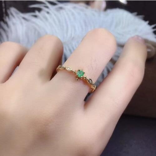 100% Natural And Real Emerald Ring Gemstone Wedding Engagement Rings for Women Fine Jewelry Gift Wholesale