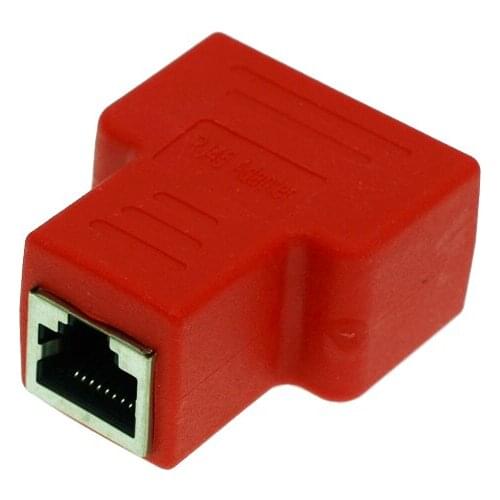 1 pcs/lot RJ45 1female to 2Female, RJ45 socket, Ethernet Cable LAN Port 1 To 2 Socket Splitter Connector Adapter Splitter