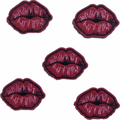 20PCS/lot Sexy Red Lips Patches Iron on Embroideried Partch for Clothes Bags DIY Sewing Accessories Decoration Badges Allpiques