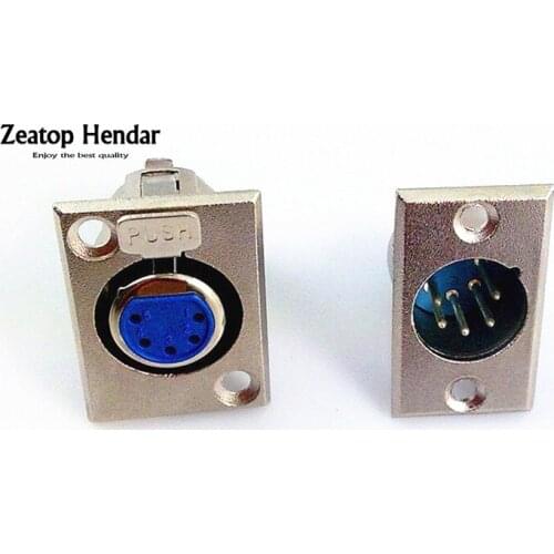 25Pairs Male and Female XLR 5 Pin Microphone Connectors XLR 5P Socket Plug Panel Mount Nickel Plated Adapter