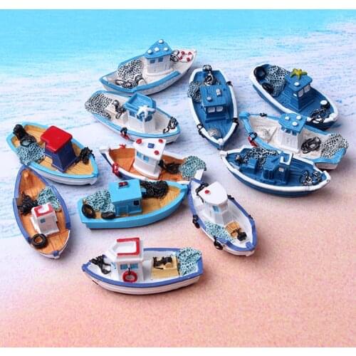 Mediterranean wind mini fishing boat yacht Aquarium decoration aquarium accessories fish tank accessories fish tank decoration
