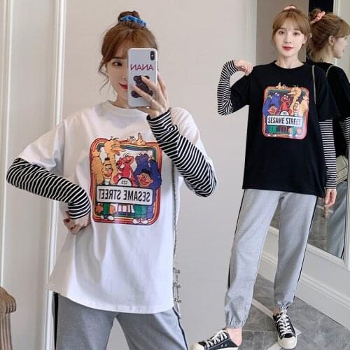 8003# Maternity Clothes Spring Autumn Cotton Floral Pregnant Women Suit Clothes for Pregnant Women Pants Suit