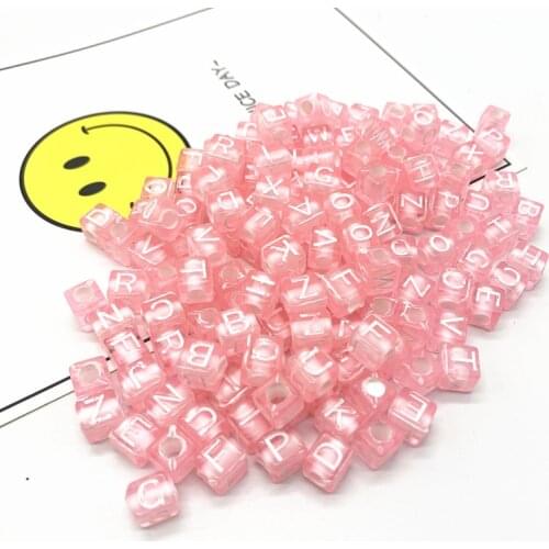 100pcs/lot 6mm Acrylic Spacer Beads Letter Beads Square Alphabet Beads For Jewelry Making DIY Handmade Accessories#05