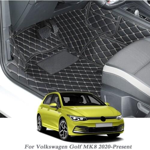 Car Styling PU Leather Foot Mat For Volkswagen Golf MK8 2020-Present LHD Floor Carpet Protector Waterproof Pad Auto Accessory