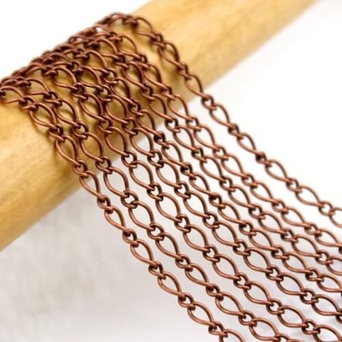 Free shipping!!!!100M/lot Antique Copper Plated Vintaged Classic Link Chain 4mm