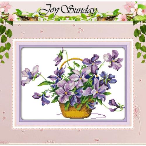 Free Ship Purple Flowers Counted Cross Stitch Chinese Cross Stitch 11CT 14CT Cross-Stitch Kits Handmade Embroidery Needlework