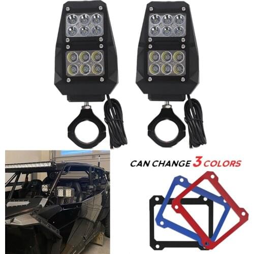 Black 1.5"-2" UTV Rear View Side Mirrors w/ LED Light For Can Am Maverick x3 Polaris RZR S 800 900 1000 xp Arctic Cat