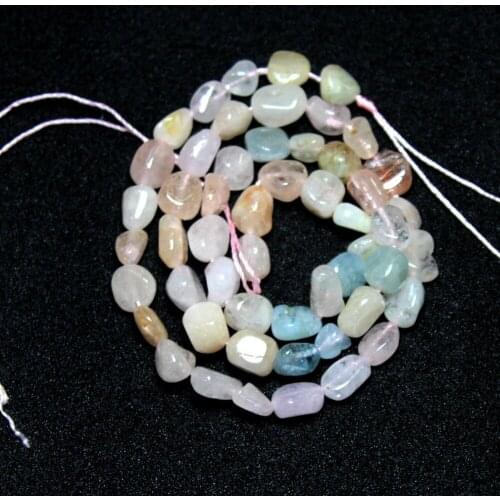 Wholesale Irregular Shape Natural 5-8mm Morganite Mix Color Stone Beads For Jewelry Making DIY Bracelet Necklace Strand 15