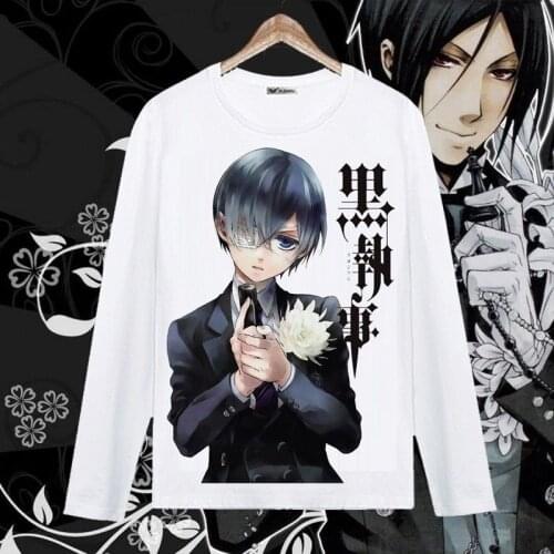 Black Butler Ciel Cosplay Anime Printed Hoodie Unisex Long Sleeve Hoody Sebastian Michaelis Fleece Tops Sweatshirts for Autumn