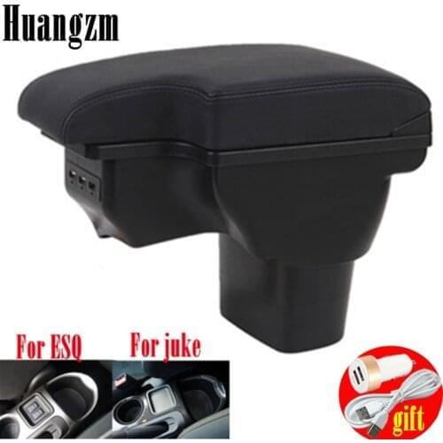 For Nissan Juke Infiniti ESQ armrest box car armrest leather storage box center console cup holder car-styling 2010-2019