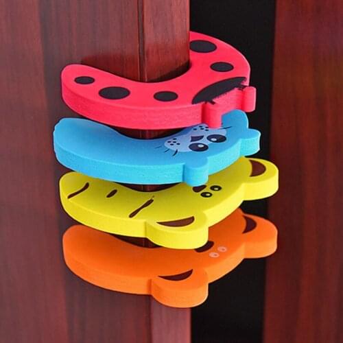 5pcs Cartoon animals Door Stopper Child Finger Protector EVA Baby Safety Lock wall Buffers home Safety accessories