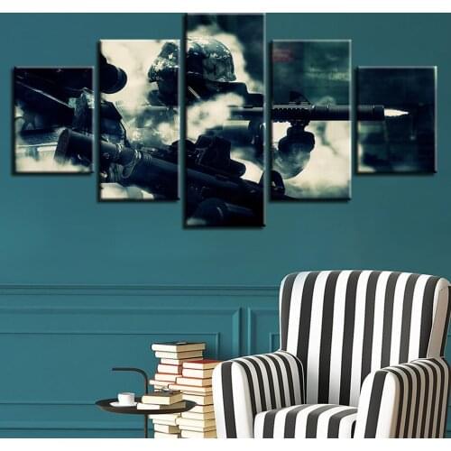 The Brave Warrior Fought Back Fiercely Canvas HD Prints Posters Home Decor Wall Art Pictures 5 Pieces Art Paintings No Frame