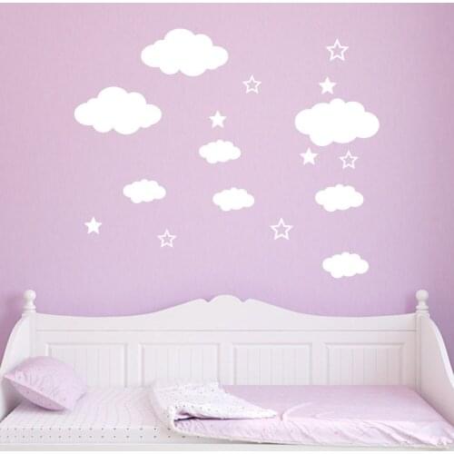 KAKUDER DIY Clouds stars Decal Removable Wall stickers for kids room Decal Art Room Decoration bedroom decor pegatinas Drop Ship