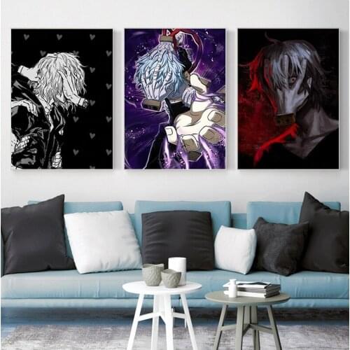 Canvas Painting Nordic Poster My Hero Academia Tomura Shigaraki Cartoon Characters Modular Pictures Wall Art Home Decor Printing