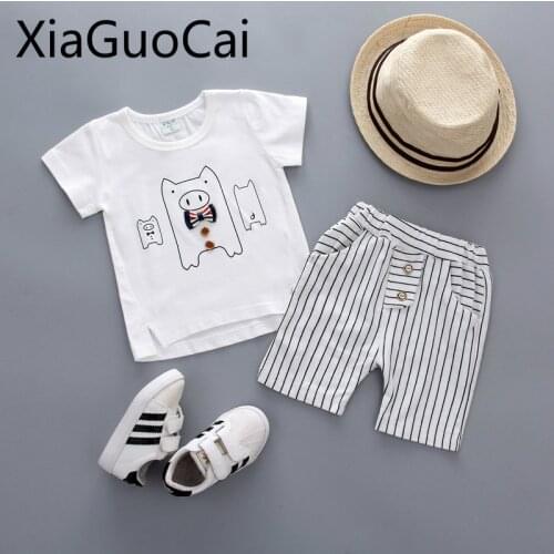 Baby Clothes Sets 2019 New Childrens Clothing Cotton Fashion Short-sleeved Suits Male Baby Cartoon Clothes 1-4 Years Two Sets