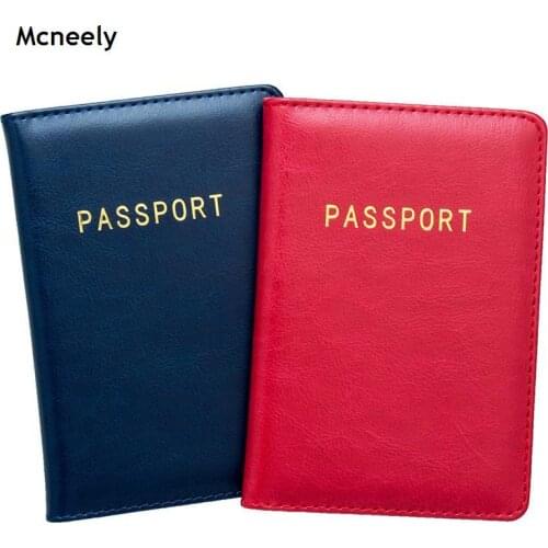 Mcneely Solid Women Men Protection Passport Cover Universal Size Travel Rfid Passport Holder Case Passport Organizer Case