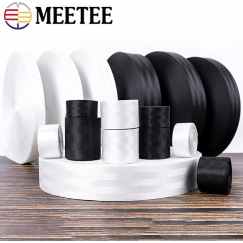 Meetee 5M 20-50mm Car Seat Belt Webbing Nylon Twill Tape Backpack Strap Band Safety Binding Webbings Ribbon Pet Straps Material