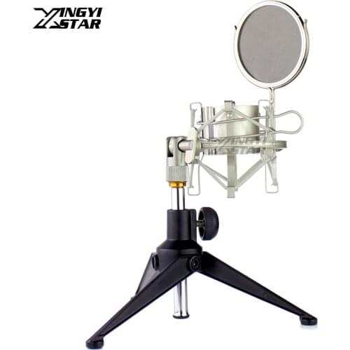 Desktop Stand Spider Microphone Shock Mount Mic Isolation Shield Wind Screen Pop Filter For ISK BM700 BM-700 BM-800 AT100 T2050
