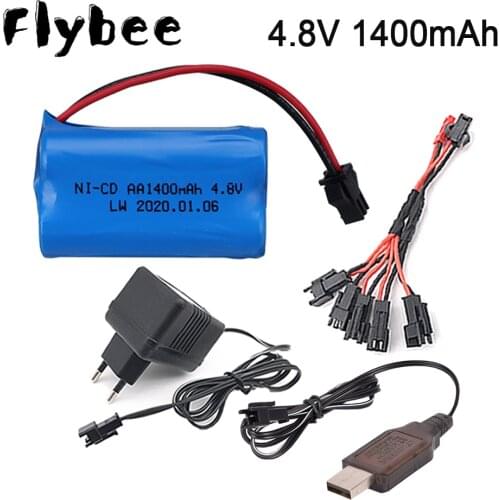 4.8v 1400mah NICD Battery For Rc toys Cars rc truck rc Tanks Robots Boats Guns 4.8v Rechargeable Battery 4*1.2V AA Battery Pack