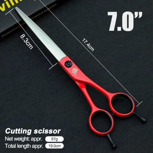 7" Pet Dog Gromming Scissors Cutting Shears Sharp Edge Pet Cutting Scissors for Dog Grooming Straight Scissors Stainless Steel