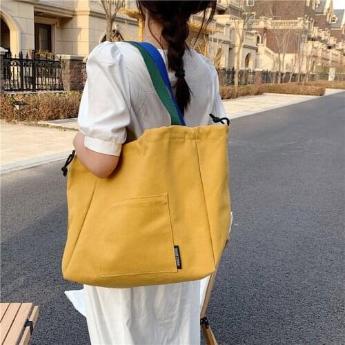 Original Design Simple Large-capacity Bag 2021 New Casual Female Canvas Tote Bag College Student Class Shoulder Bag Lady Handbag