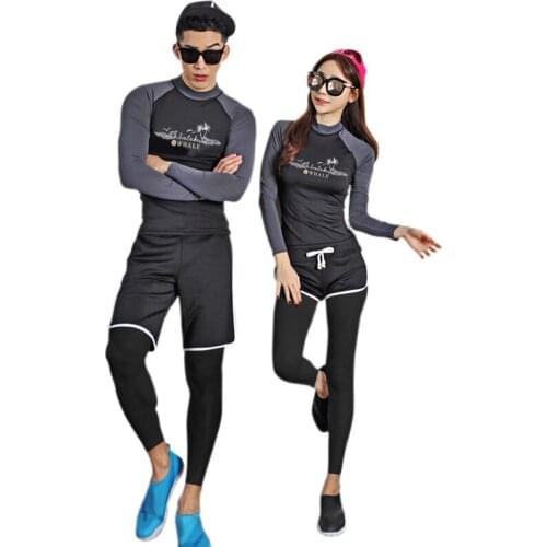 Couple Rash Guards Swimwear 2019 Sports Swimsuit Tops Womens Summer Womens Surf Tankinis Swinmsuits Women Guard Korean Long