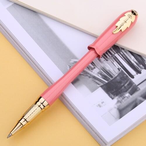 Picasso 986 Greek Irene Pimio Rollerball Pen Female Gift Pink Bud Cap Leaf Clip Office Signature Homework Exam Writing